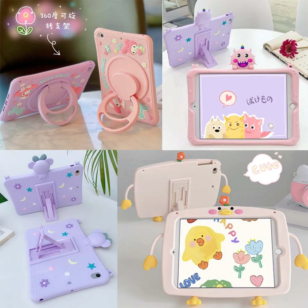 

Силиконовый чехол для iPad 5, 6, 9,7, 7, 8, 10,2 дюймов, мультяшный детский безопасный Чехол для iPad Air 10,5 Mini 2, 3, 4, 5, 6, Pro11, мягкие чехлы