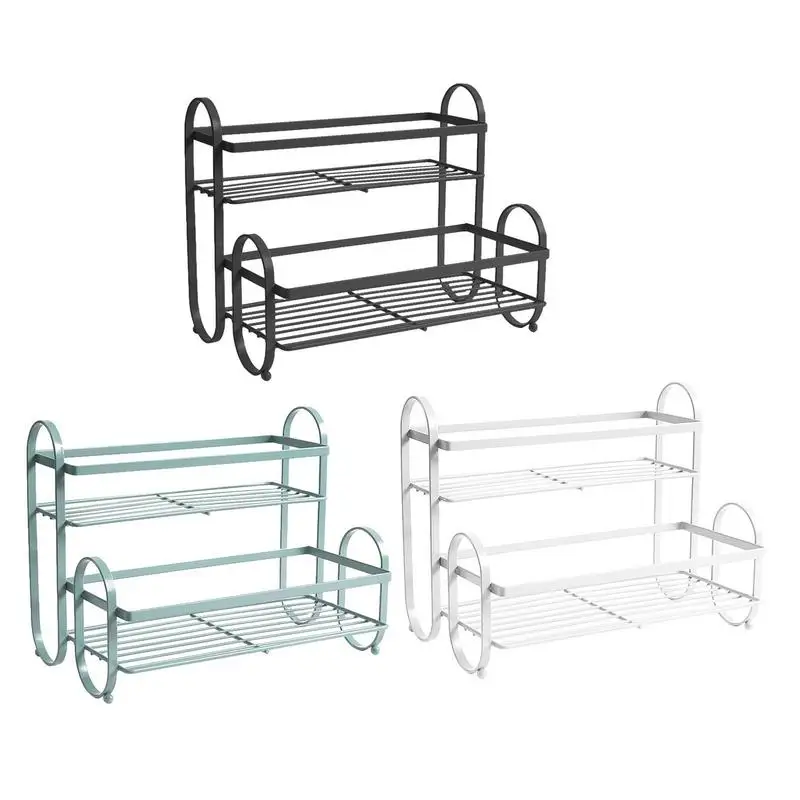 

Двухслойный органайзер для специй, металлическая корзина для косметики, держатель для посуды, сушилка для ванной, Настольная полка