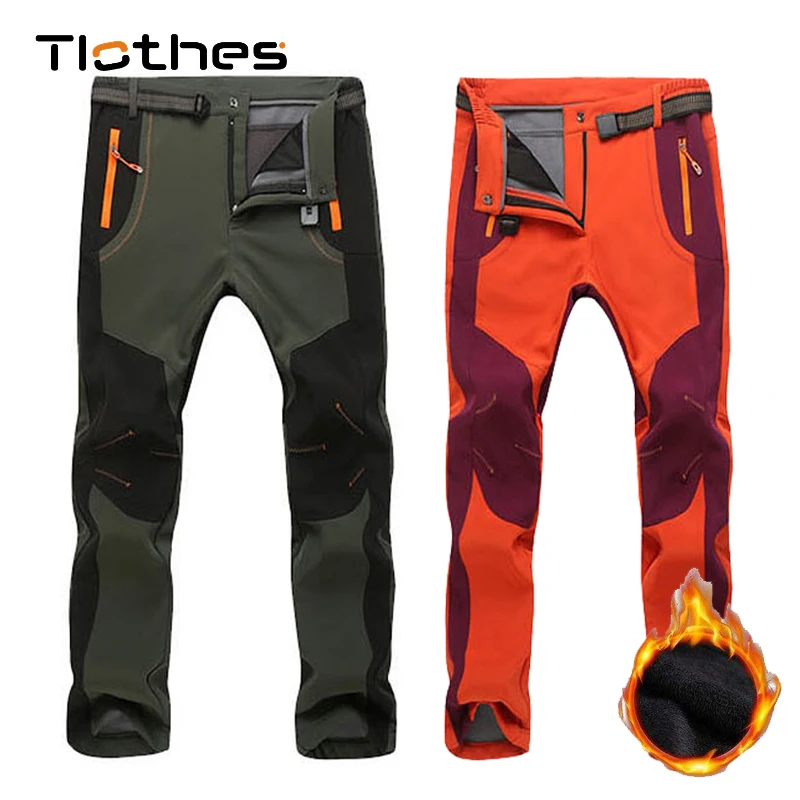 

Winter Fleece Hiking Trekking Fishing Camping Climb Pants Women Men Plus Size S-5XL Oversized Waterproof Outdoor Warm Trousers