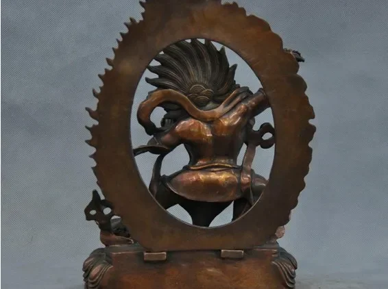 11-дюймовая бронзовая статуя китайского тибетского ваджрапани с кинжалом Пхурба