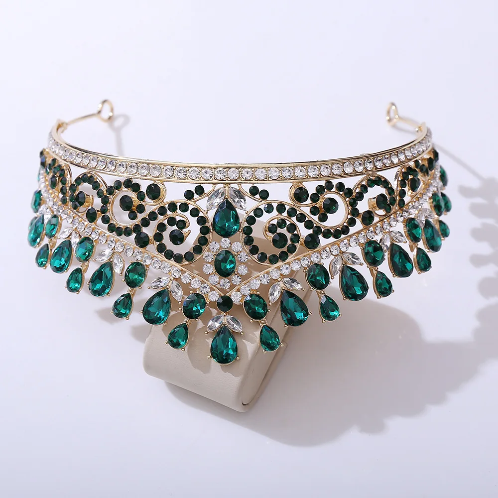 Королевская королева AB Цвет Кристалл Свадебная корона Диадема Банкетные диадемы для вечеринки Театрализованное представление Свадебная корона Украшения для волос Свадебные аксессуары (art.: 3920ca49b2fbb) - 3920ca49b2fbb