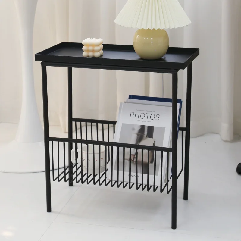 

Wuli Danish Design/ins Style Sofa Side Table Wrought Iron Corner Table Nordic Bedside Storage Small Table Coffee Table Rack