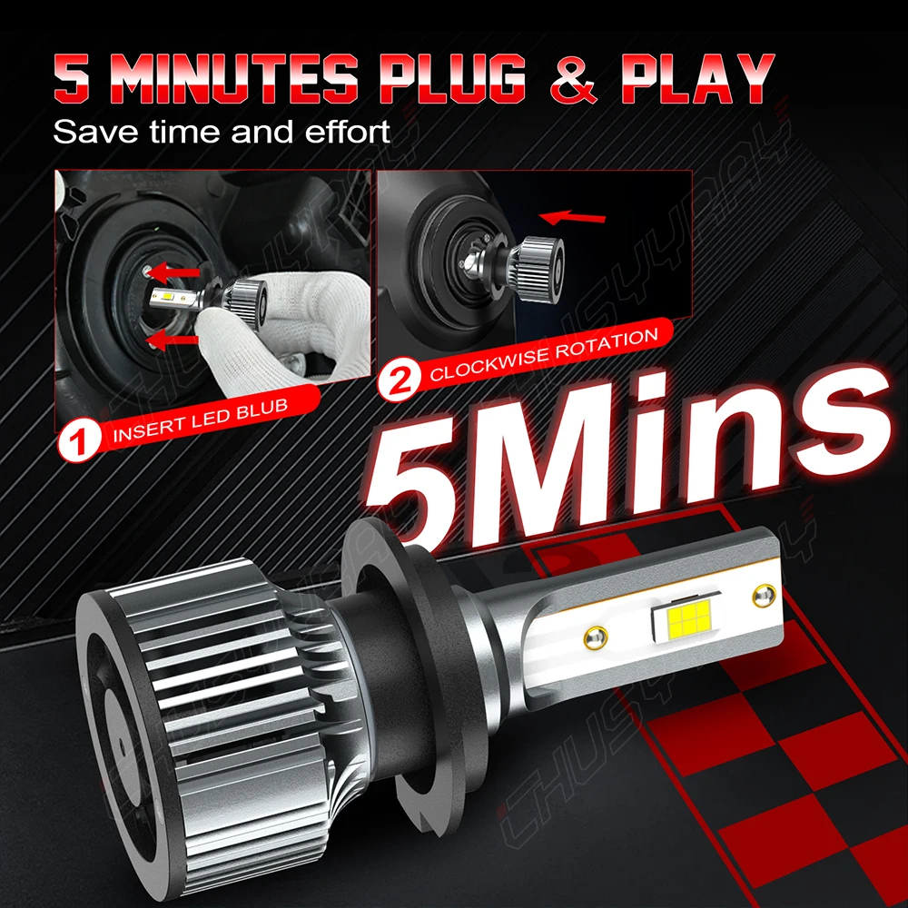 CHUSYYRAY 2PCS H4 H7 H11 Автомобильные фары Супер яркие светодиодные дальнего ближнего