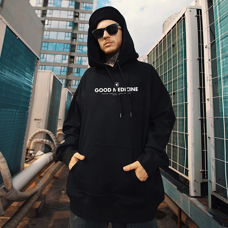 Мужской свободный флисовый свитер Mu Xichao повседневная простая куртка оверсайз с