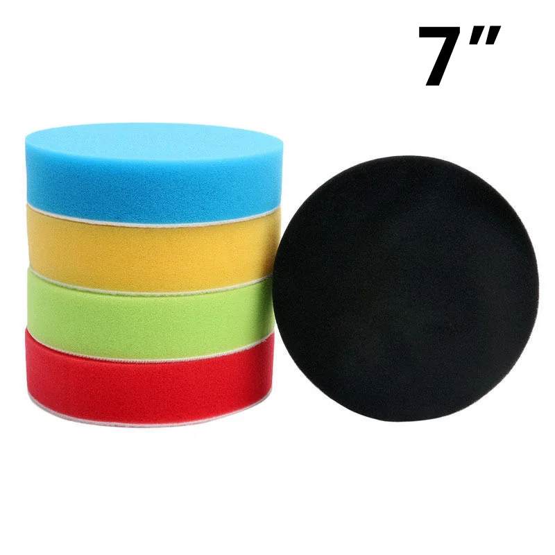 

5pcs Sponge Polishing Pads 7 Inches Car Round Flat Polishing Foam Buffing Sponge Pads Car Paint Cleaning And Maintenance Waxing