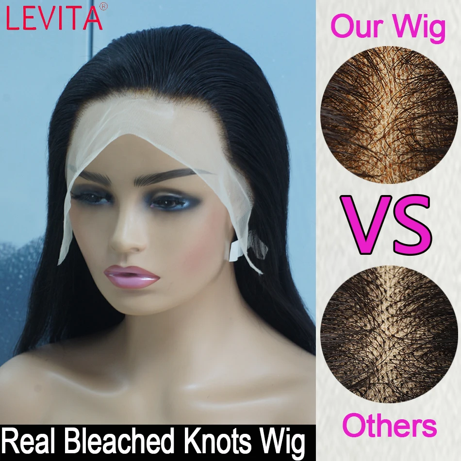 Bleached Knots Lace Frontal Wig Human Hair Transparent 13x4 Lace Front Human Hair Straight Wigs For Women Human Hair