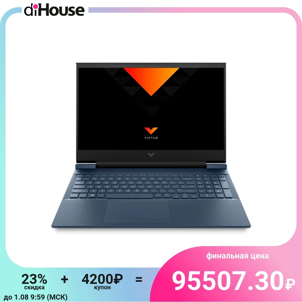 Ноутбук HP VICTUS 16-d0051ur 16.1" FHD IPS 144Hz Intel Core i5-11400 16GB 512GB Geforce RTX 3050 TI 4GB FreeDOS 3.0 Blue 4E0X3EA |