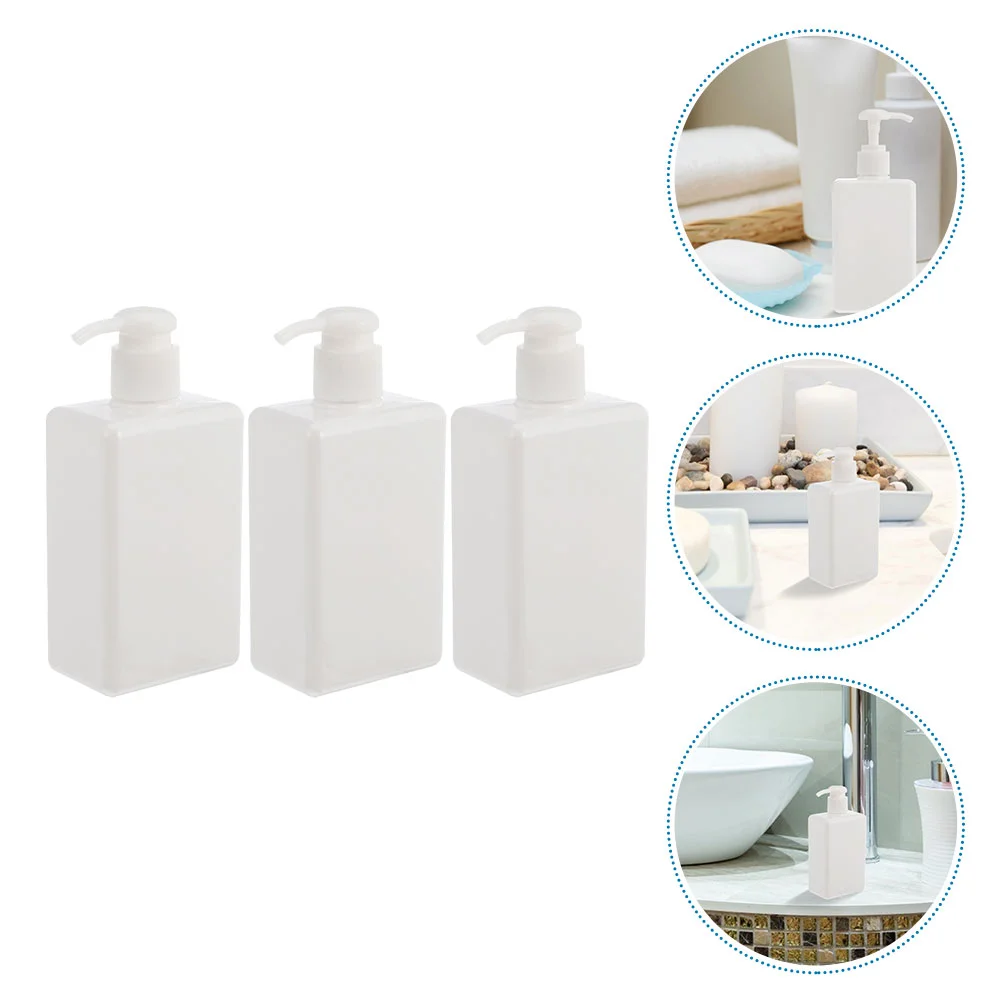 

3pcs Convenient Household Multifunctional Manual Shampoo Bottles Refillable Lotion Bottle With Pump Empty Lotion Bottles