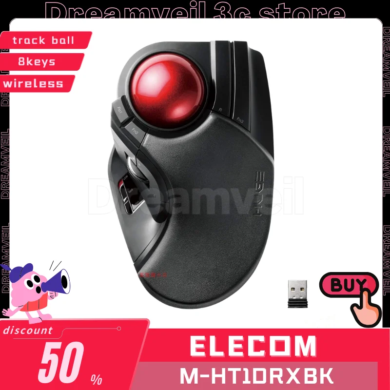 Эргономичная вертикальная мышь Elecom трекбольная беспроводная 2 4 г 10