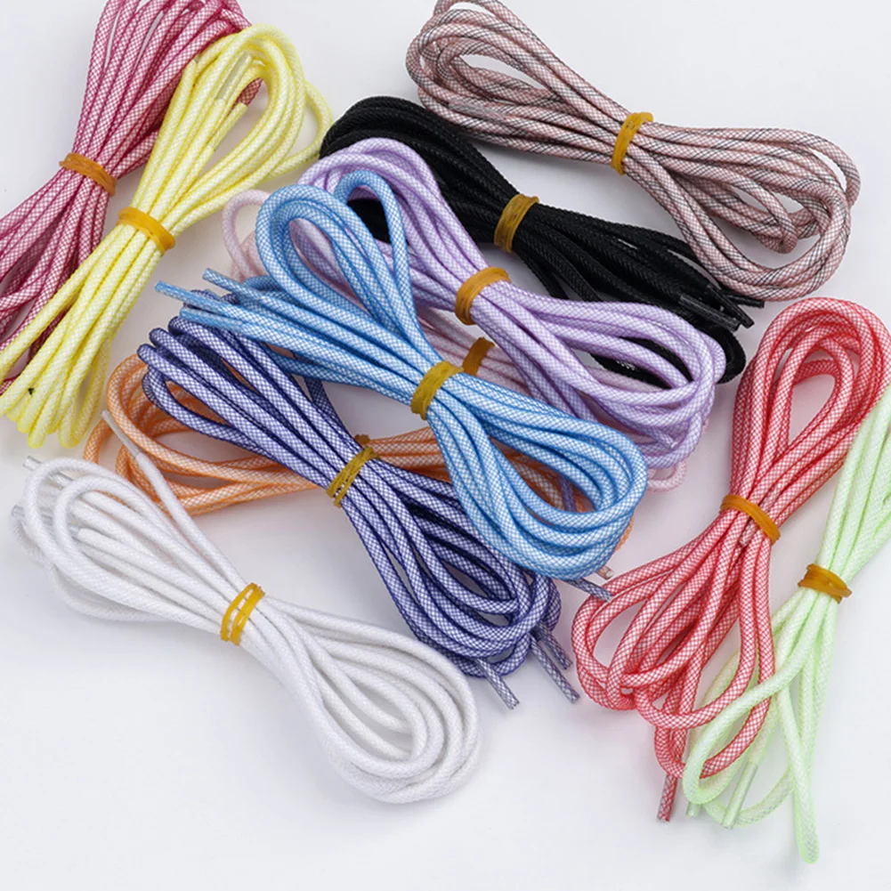 New Round Colorful Shoelaces Glitter White Shoelaces Of Sneakers Metallic Shiny Gold Silver Flat Shoe Laces Sports Running Lace