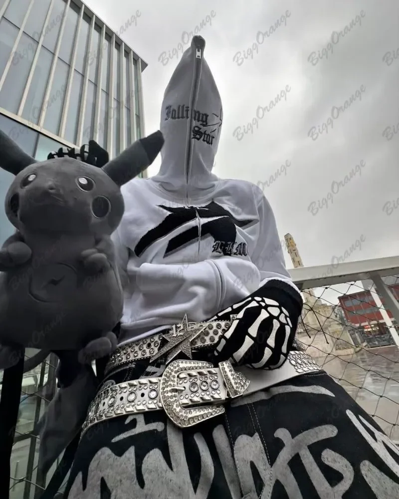 Толстовка мужская на молнии белая уличная одежда с планетарной вышивкой худи