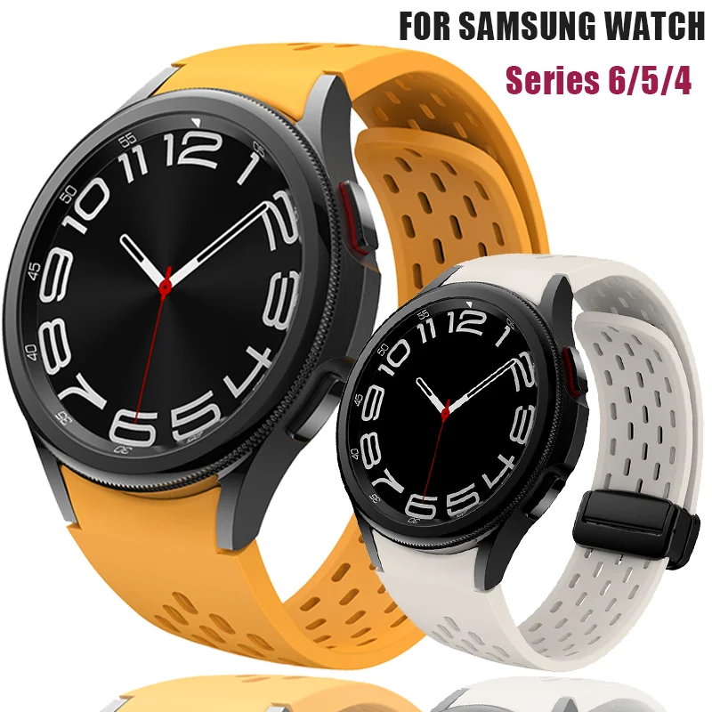

Magnetic Strap For Samsung watch 6/5/4 40MM 44MM Silicone Correa Bracelet for Galaxy Watch 6/4 Classic 43mm/47MM 42mm/46mm Band