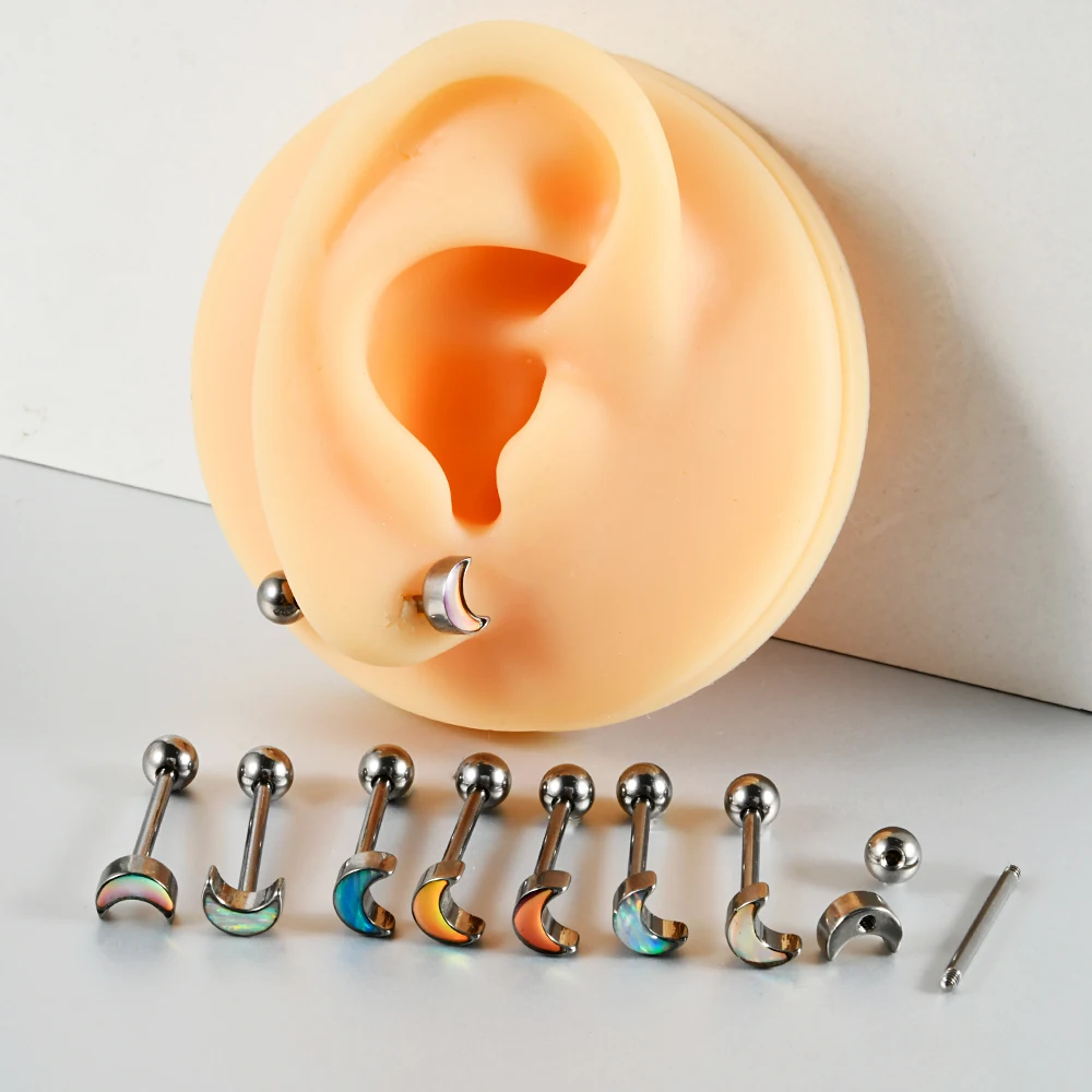 1 шт. титановая пленка для вспышки опал луна в форме сердца шпилька языка внешняя