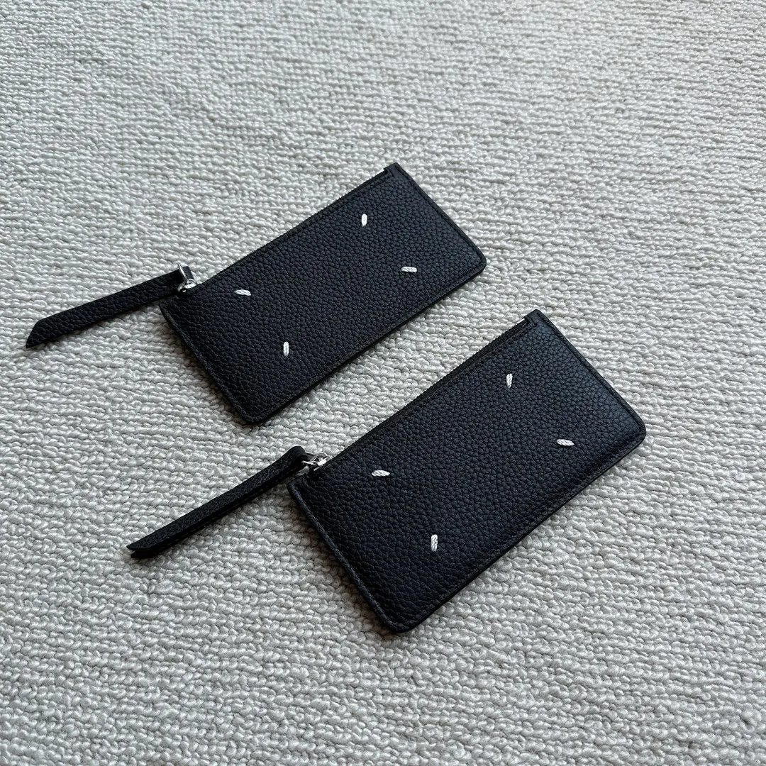 

MM cowhide material needle zipper card bag wallet