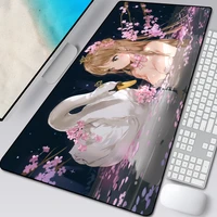 cherry blossom powder girl design mouse pad diy large lengthened pink writing desk computer game mouse pad anti dirty table pad