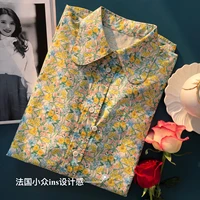 cotton print top new 2022 full sleeve shirt women blouse print high quality prairie chic fashion clothes woman tops mujer