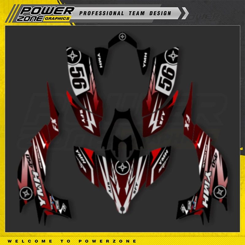 PowerZone Custom Team Graphics Backgrounds Decals For 3M Stickers Kit YAMAHA TZF 2004 2005 2006 2007 2008 YFZ450R ATV 5