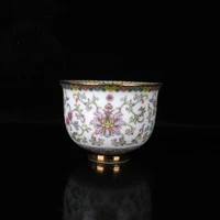 antique collection qing qianlong enamel colored haina cup household craft supplies