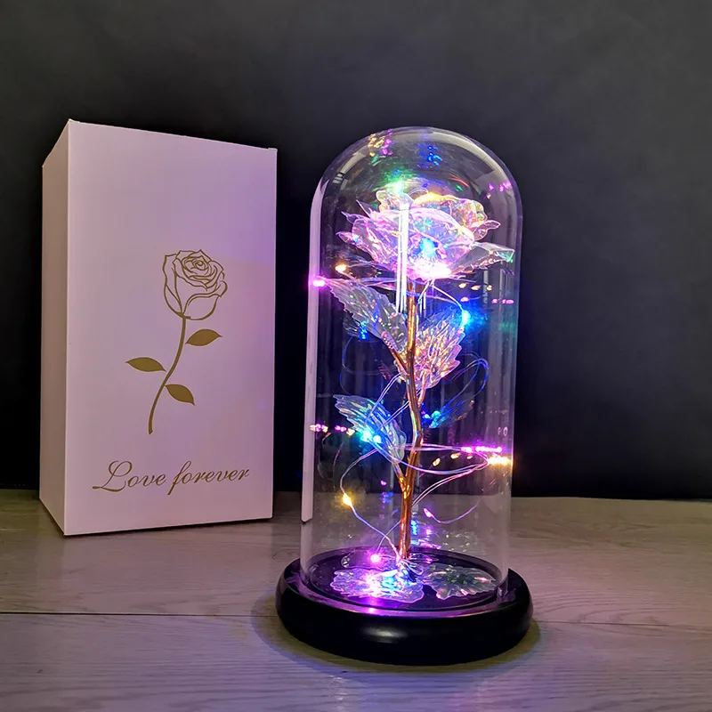 

Artificial Eternal Rose LED Light Rose Flower Gold Foil Flower Valentine's Day Gift Mom Gifts for Mothers Day