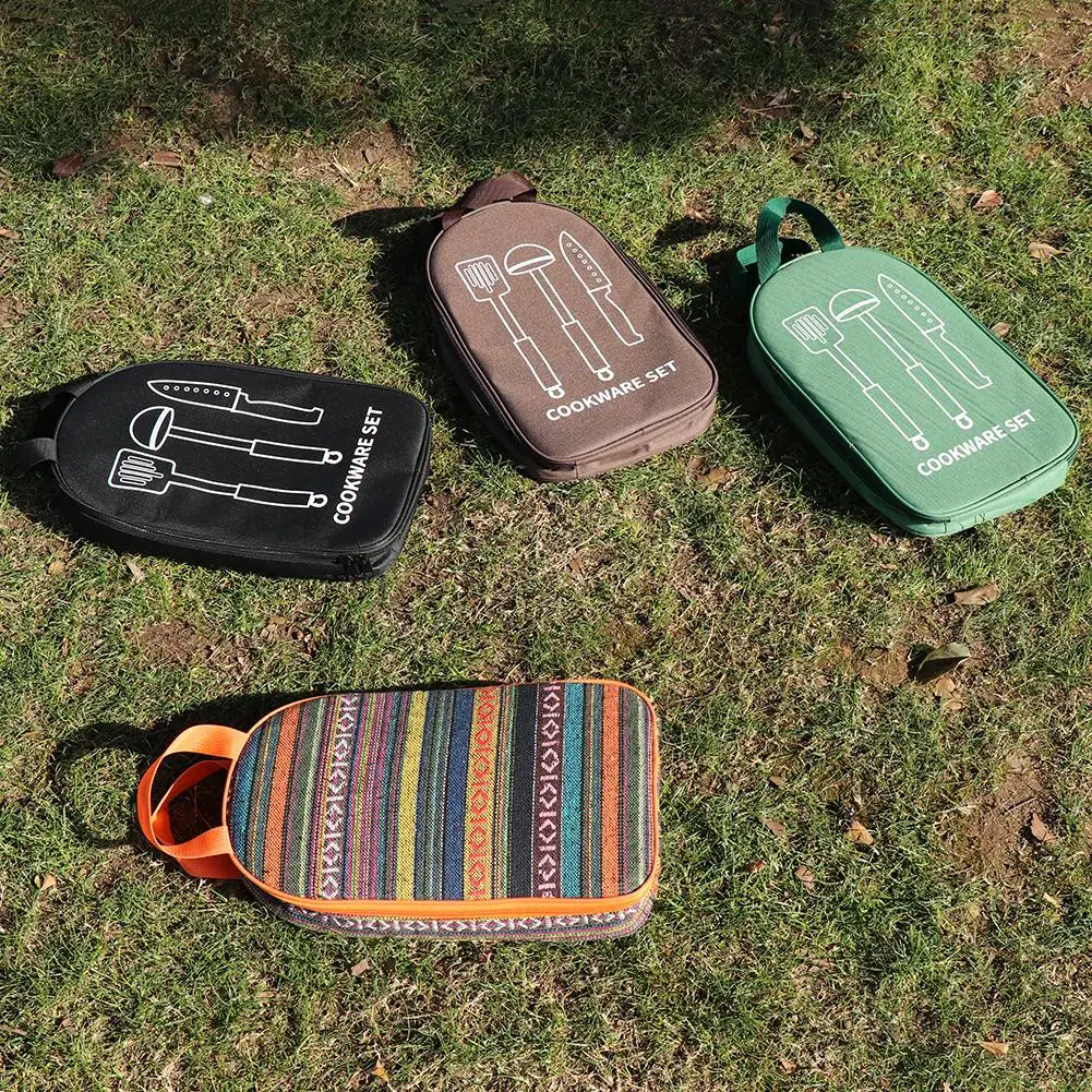 

Travel Cutlery Storage Bag Portable Outdoor Camping Cookware Container Bag Cooking Utensil Organizer