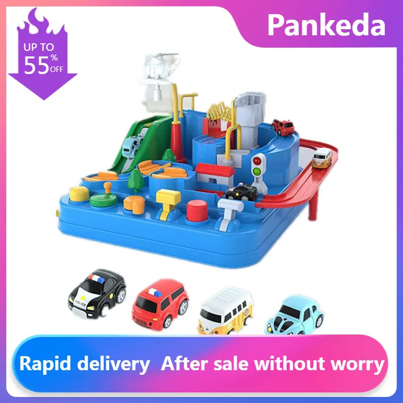 

Racing Rail Car Model Racing Educational Toys Children Track Car Adventure Game Brain Game Mechanical Interactive Train Toy