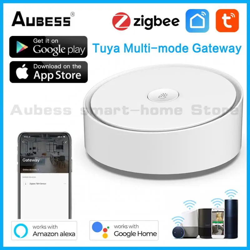 

Aubess Tuya Smart Home Gateway HUB Multi-mode Bluetooth ZigBee Protocol Bridge APP Wireless Remote Control Alexa Google Home