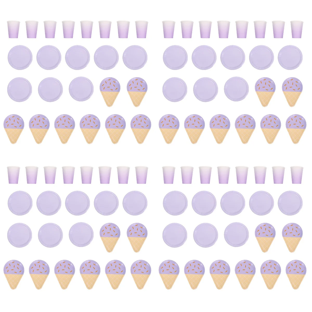 

4 Sets Ice Cream Theme Plates Ice Cream Theme Party Plates Ice Cream Party Paper Cups