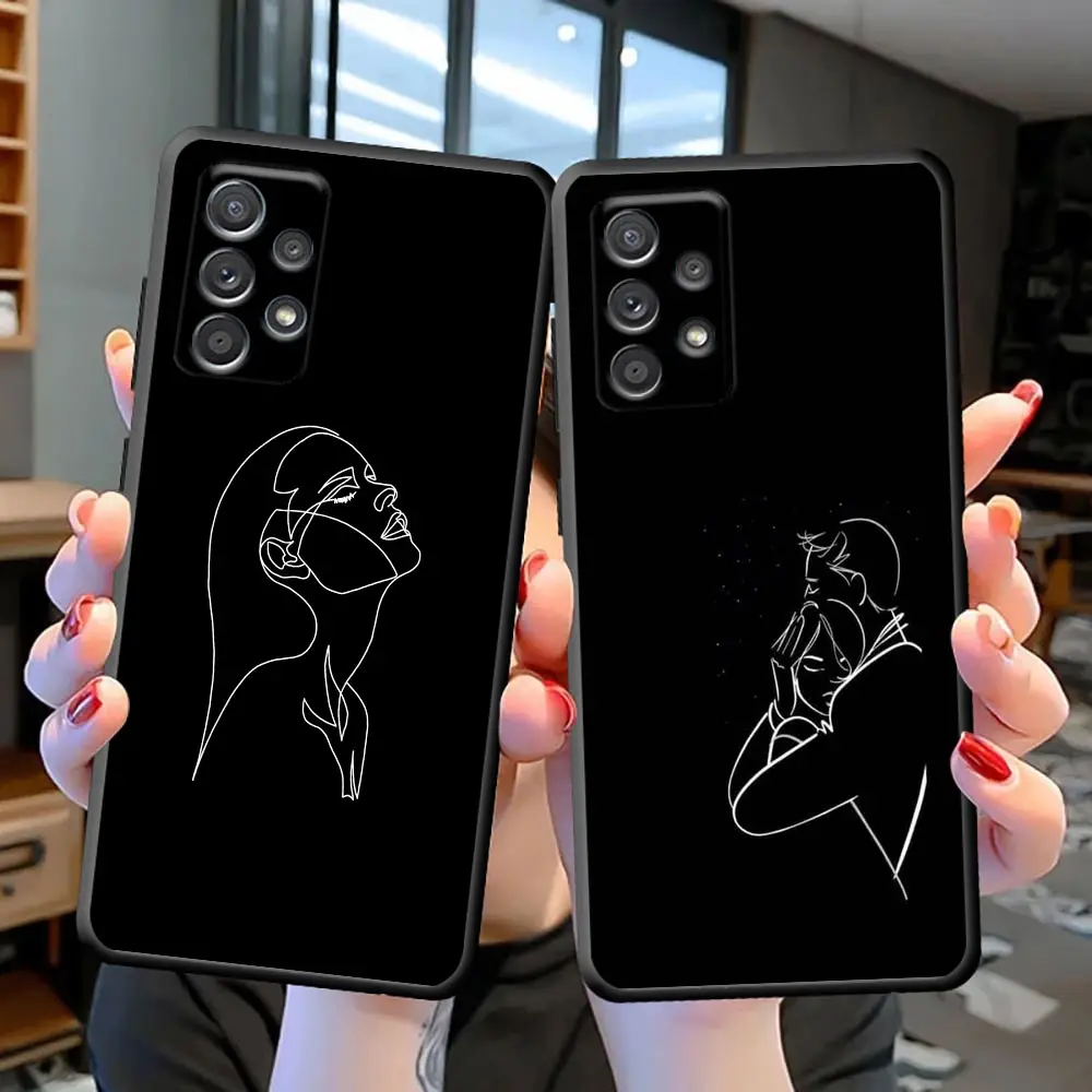 

Phone Case For Samsung S7 S8 S9 S10 4G Lite S10e S20 S21 FE S22 S23 Plus Ultra 5G Case Capa Para Line Art Sketch