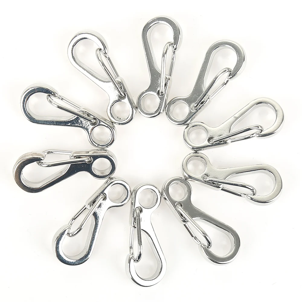 

10PCS Multi-Function Mini Spring D Style Snap Clip Paracord Alloy Hanging Buckle Key buckle Quick Hook Backpack Climbing