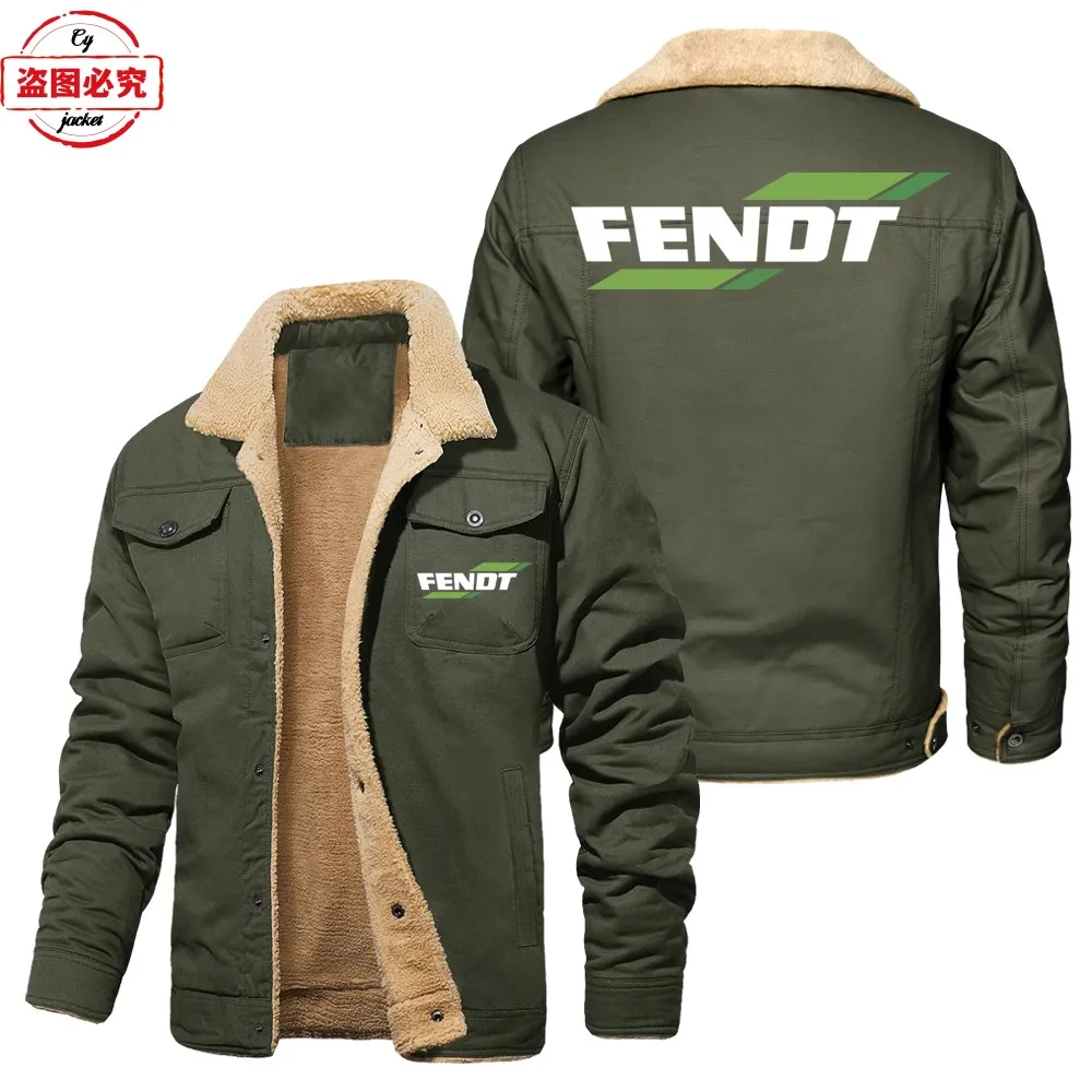 Куртка с логотипом трактора FENDT флисовая куртка термостойким воротником-стойкой