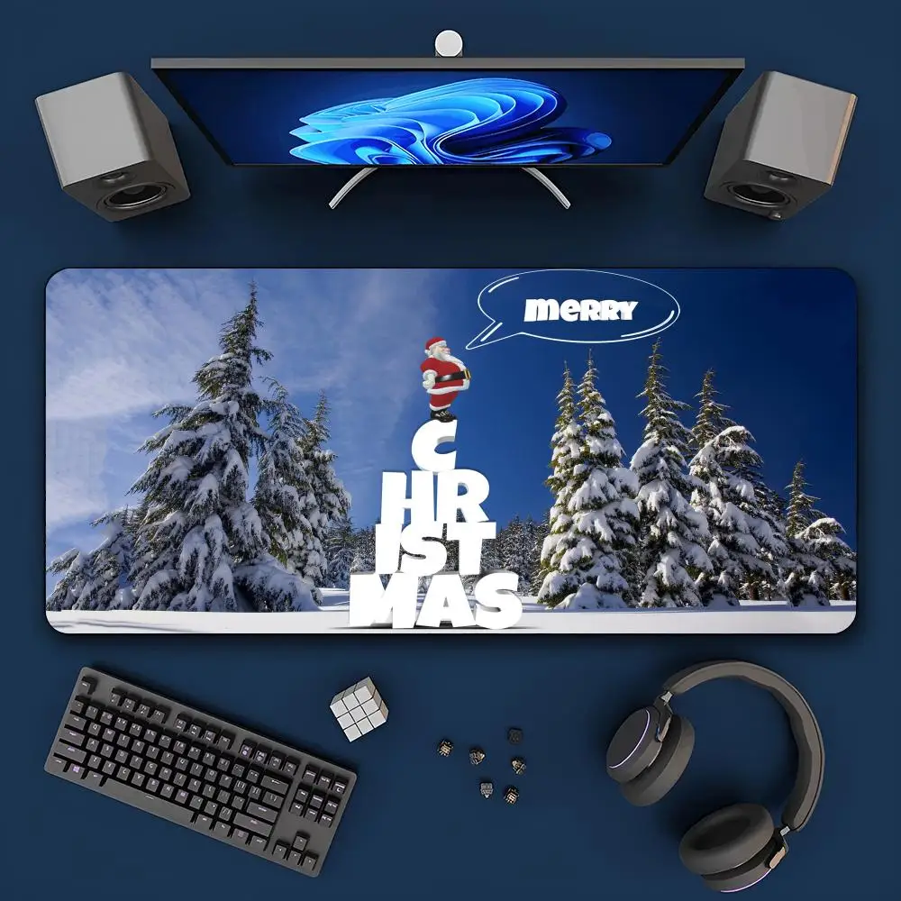 Коврик для мыши Merry Christmas с HD-печатью компьютерный геймерский коврик запирающимся