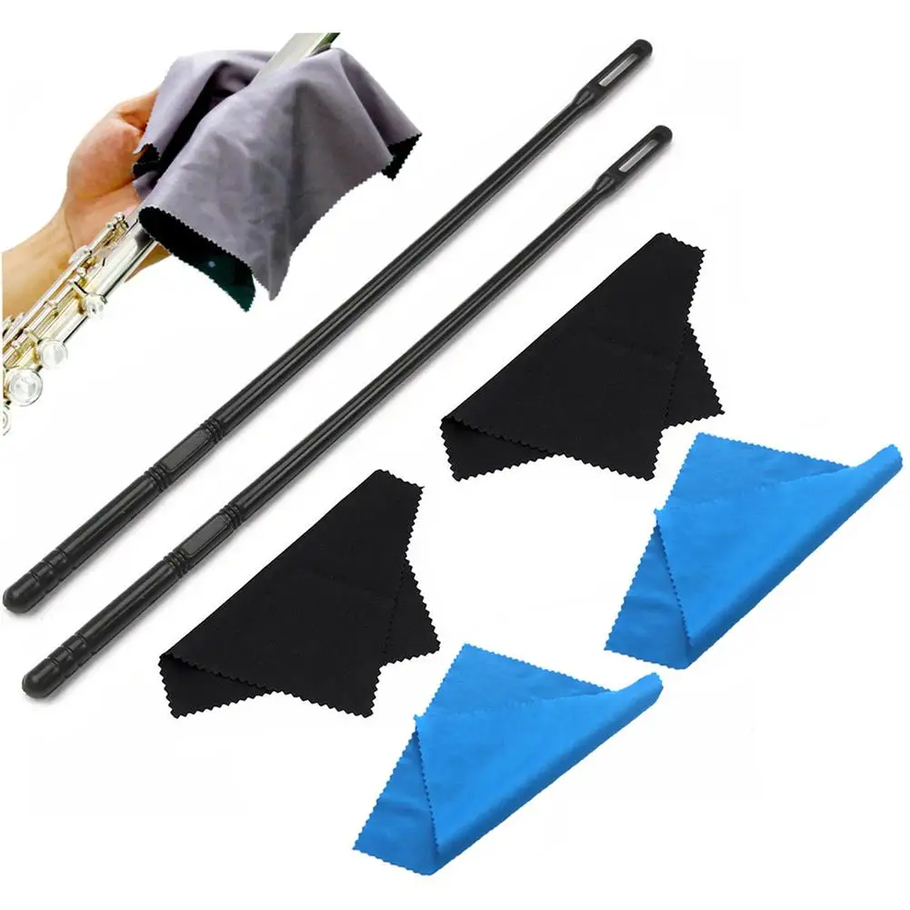 

Microfiber Flute Cleaning Rod Cloth Combination Set Practical Cleaner Woodwind Instrument Cleaning Probe Rod Tools Kit