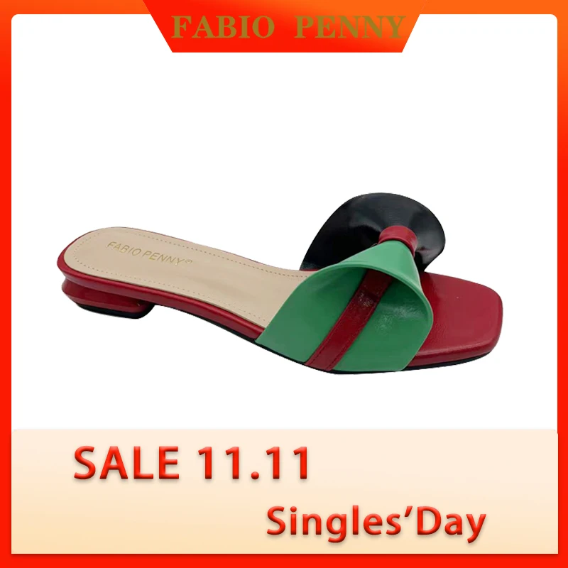 FABIO PENNY2024 европейские женские модные элегантные сверкающие туфли на низком