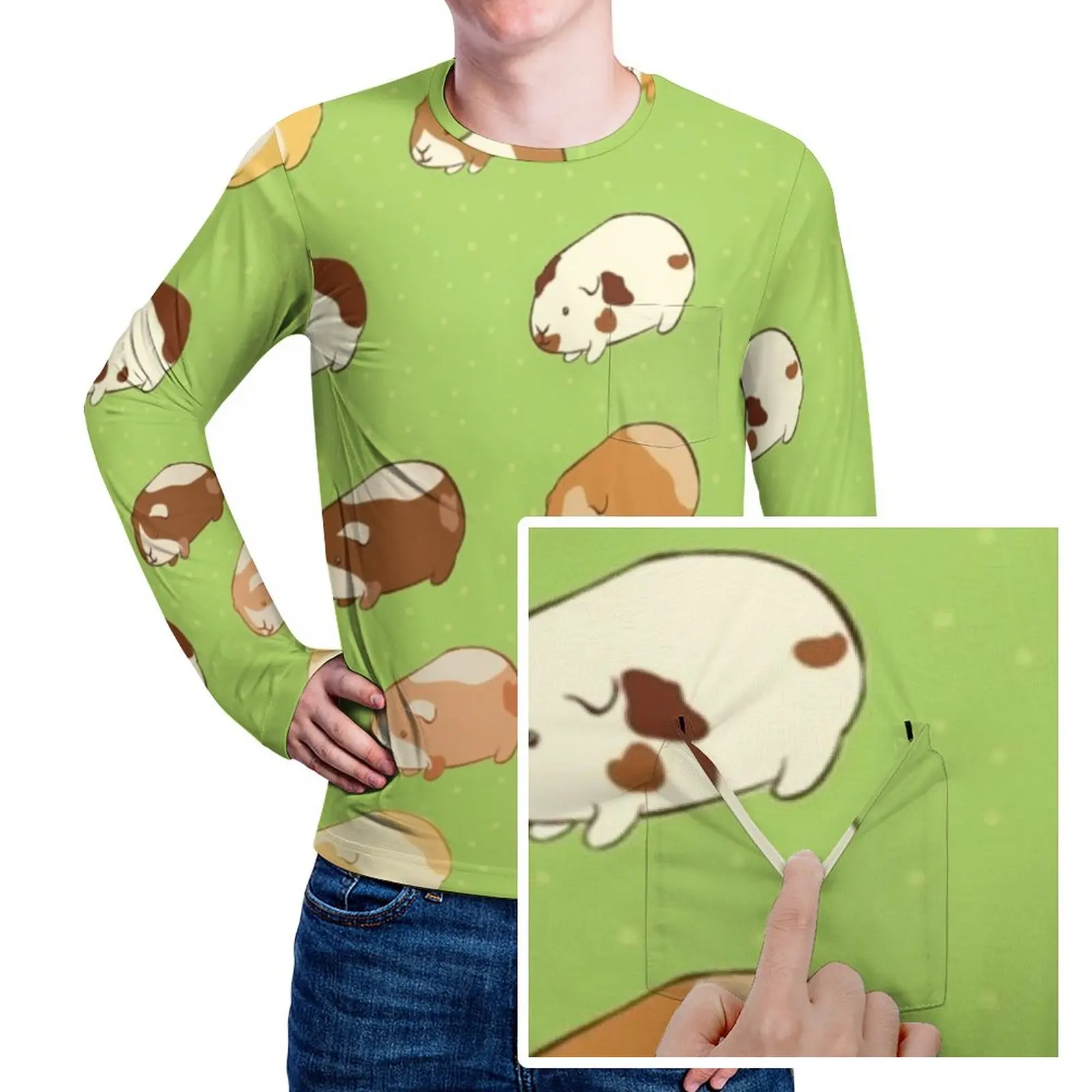 

Винтажная Футболка с принтом морской свиньи и карманами, Y2K