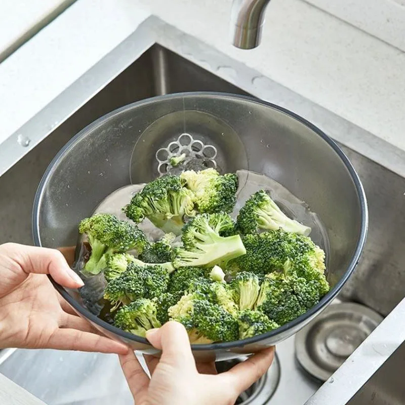 

Bowl Drainer Vegetable Fruit Tools Kitchen Strainer Storage Drain Basket Plastic Creative Food Colander Baskets Organization