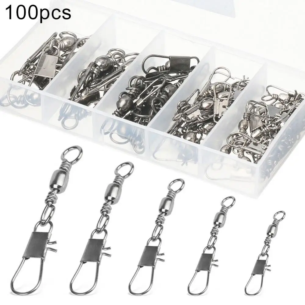 

50/100 шт., рыболовные Вертлюги с шарикоподшипником