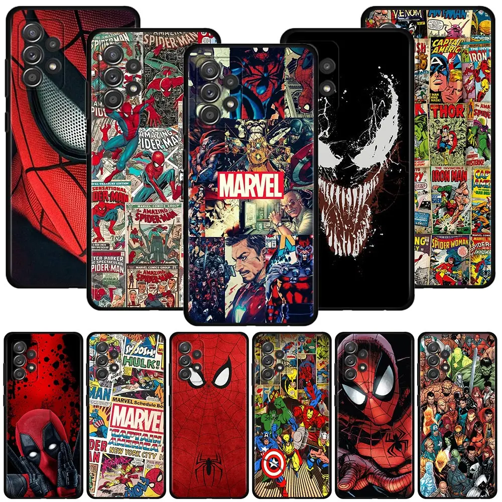 

Marvel Avengers SpiderMan Heros For Samsung A51 A71 A41 A31 A13 A11 A01 A72 A52 A42 A32 A22 A52s A21s A02s A03 A12 A02 Case