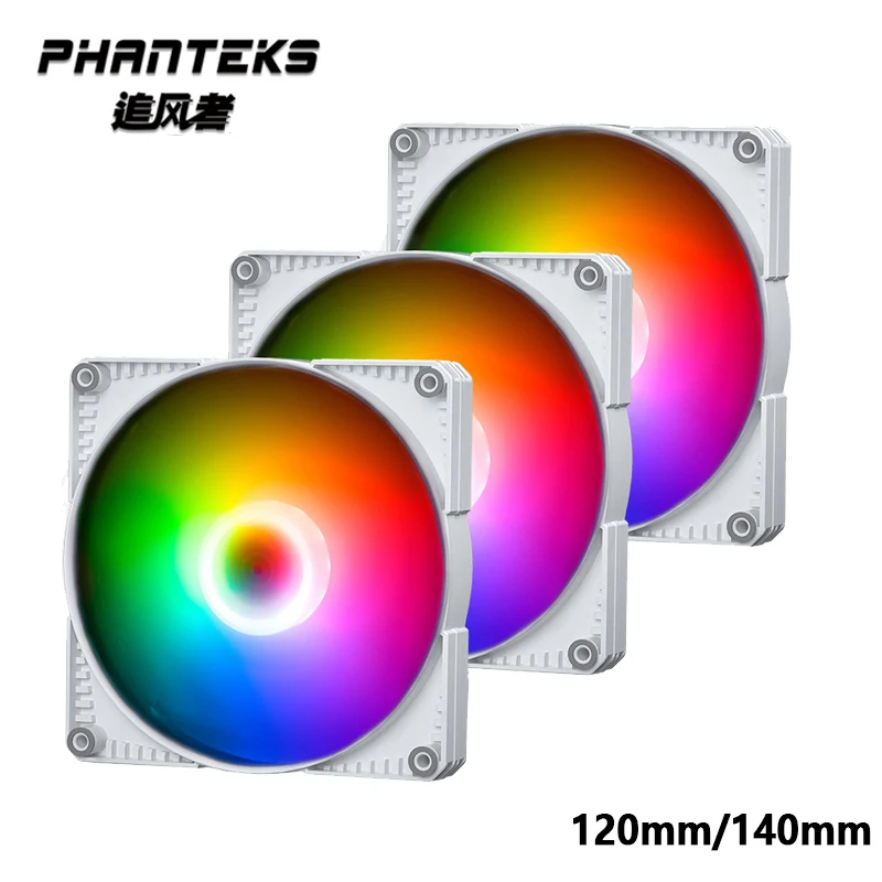 

Phanteks SK ARGB PWM 120mm 140mm Fan Using For PC Case Radiator Support Motherboard Light Control 5V 3PIN 4PIN PWM White