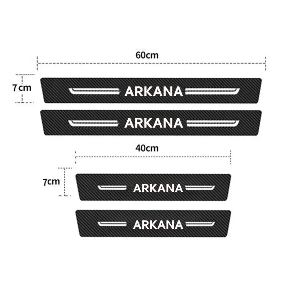 Фото Наклейки-защита на пороги автомобиля Renault Arkana с логотипом, карбоновые накладки на пороги багажника, защитные полосы от царапин на бампер №2