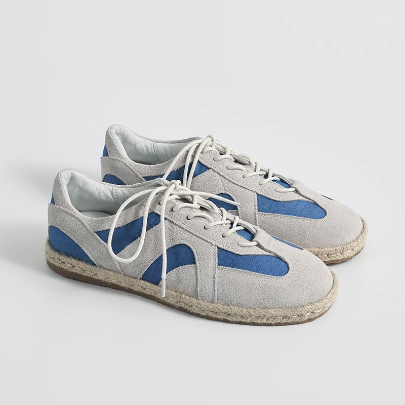 Ins лаконичные туфли дерби женские лоскутные из натуральной кожи новые рыбацкие