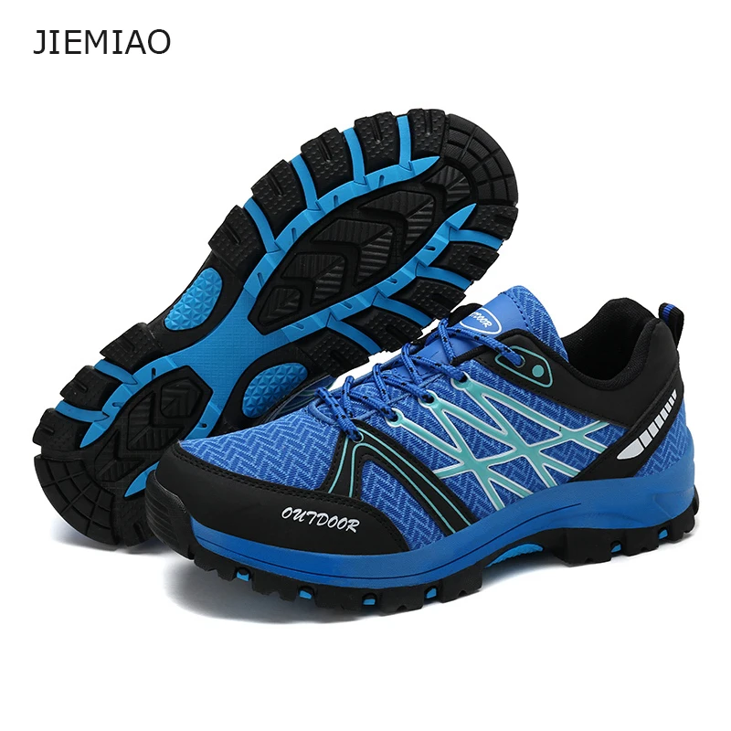JIEMIAO Outdoor Men Hiking Shoes Non-slip Wear-resistant Breathable Non-slip High Quality Lightweight Male Trekking Sneakers