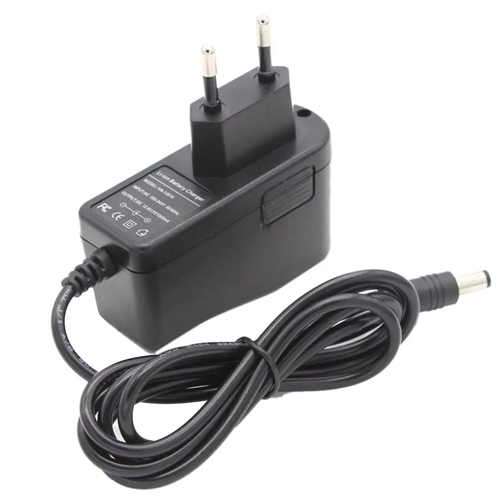 

EU Plug 12V Black Power Adapter Portable Wired Light Changed 12 6v 18650 Lithium Battery Charger 1000mA