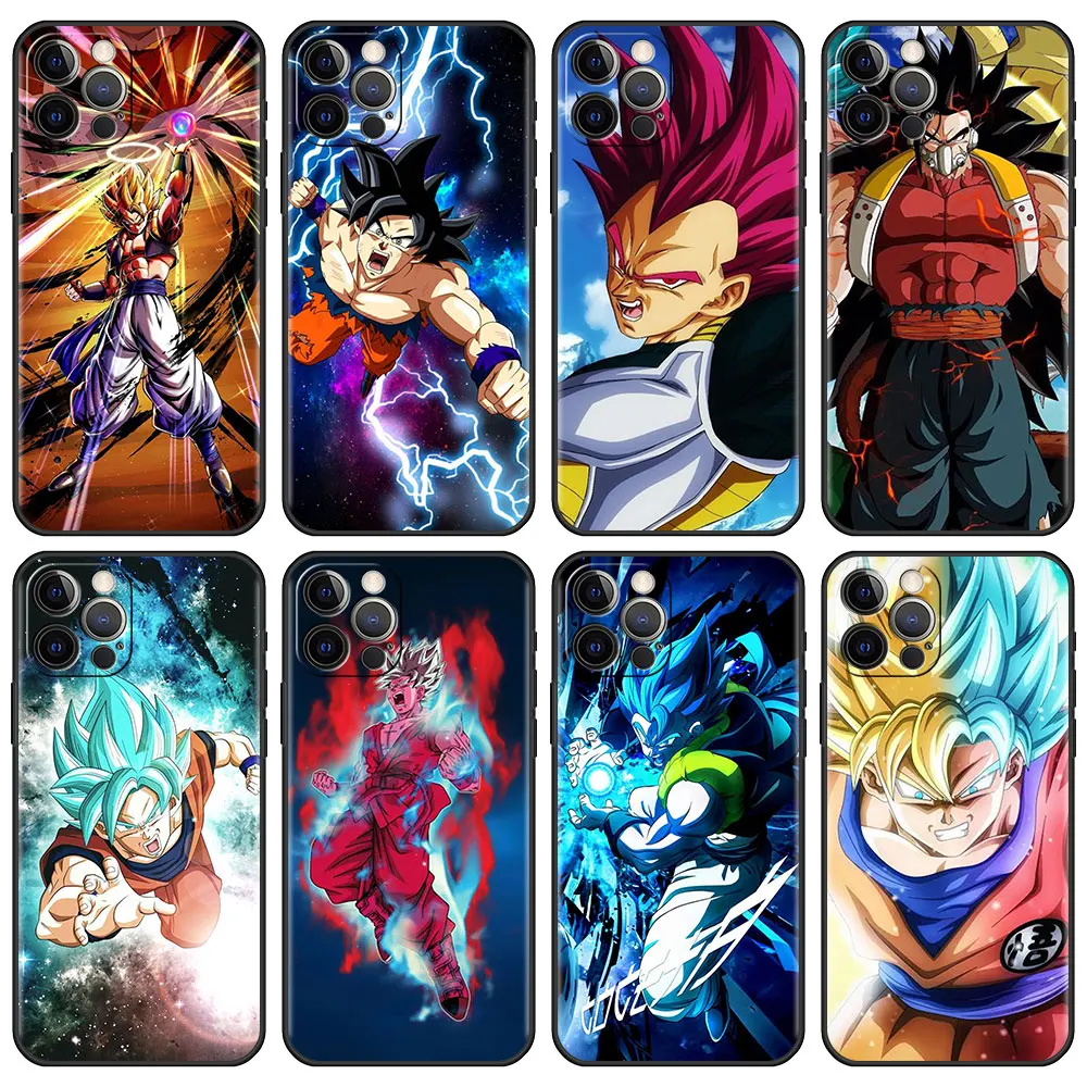 

Estuche Case for Apple iPhone 11 12 Pro 13 Pro Max 8 7 XR X XS Plus 6S Black Luxury SmartPhone Funda Dragon Ball Z Gohan Super