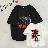 women men clothes cute lovedeathrobots t shirt dicko high quality summer female clothing cotton oversize loose printed tee top