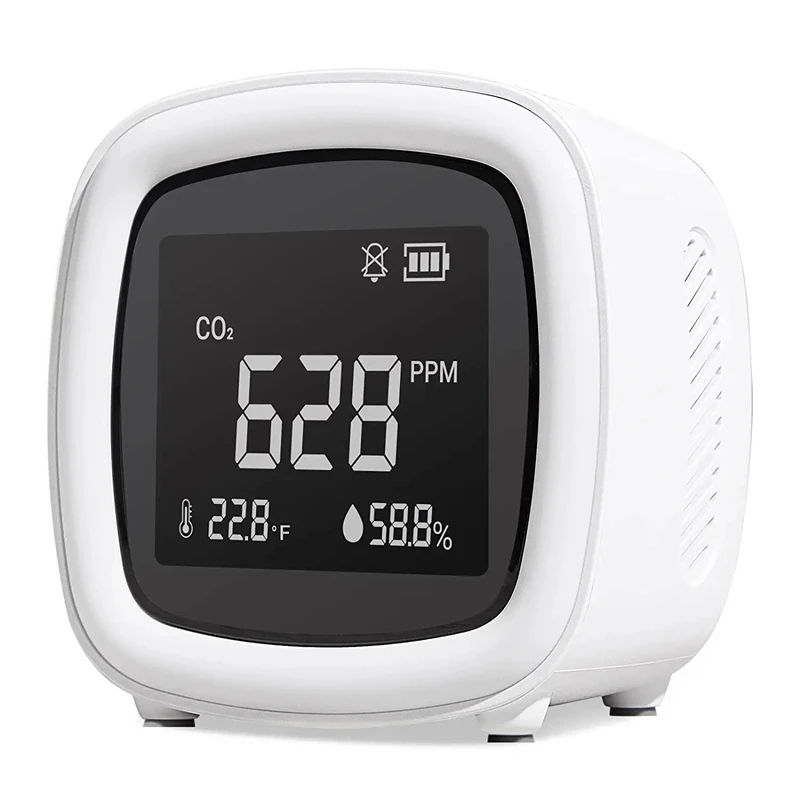 

3-In-1 CO2 Monitor With Temperature And Humidity, Indoor Air Quality Monitor For Home, Grow Tents, Greenhouses, Office