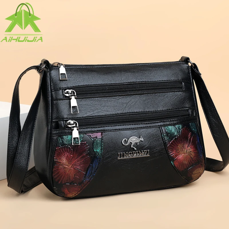 

Fashion Printing Messenger Bag for Women Casual High Capacity Womens Shoulder Bags 2022 The New High Quality Pu Leather Handbag