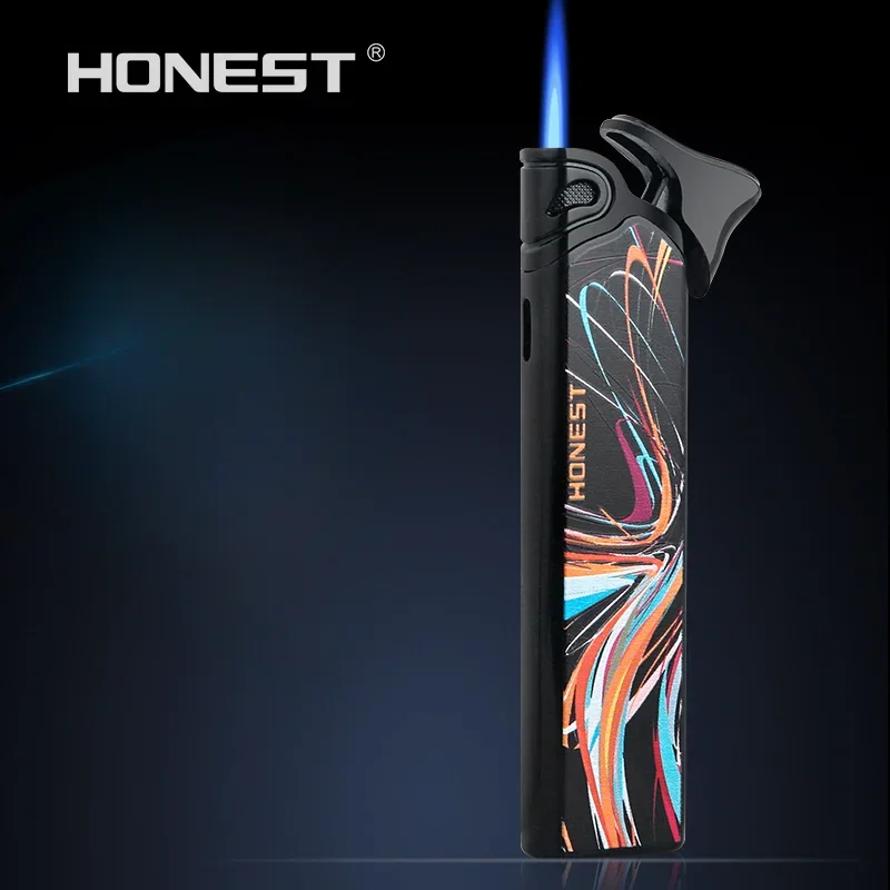 Фото Зажигалка HONEST Bar Jet 2026: Ветрозащитная, миниатюрная, с прямой зарядкой, регулируемым пламенем, классический дизайн №4