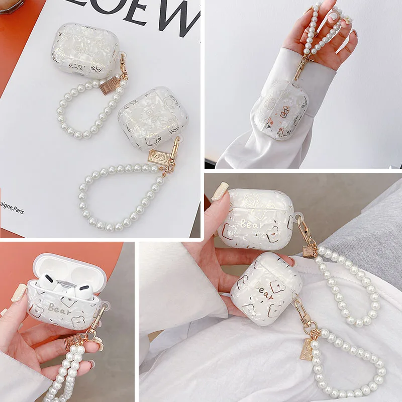 

Жемчужный чехол для девушек чехол для Airpods 3 чехол для наушников чехол для AirPods Pro Аксессуары Защитный чехол для Apple Airpods 1/2 коробка сумка