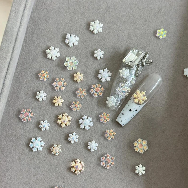 50 шт. 3D рождественские снежинки блестящие блестки для ногтей смешанный дизайн