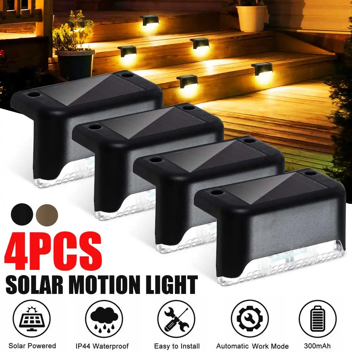 

Solar Lights LED Solar Step Lights Outdoor Waterproof Solar Power Garden Light Landscape Lamp For Patio Stair Garden Yard Fence